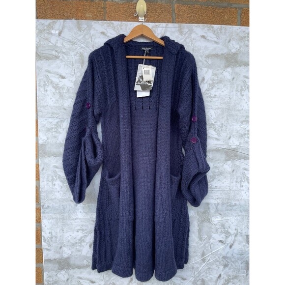 Rare Vintage Betsey Johnson New York Black Label Mohair Wool Hooded coatigan - Picture 1 of 12